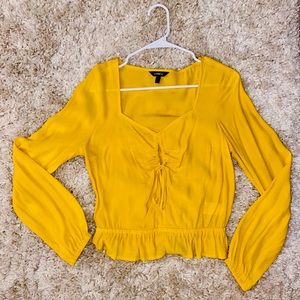 Flirty Mustard Blouse from Express